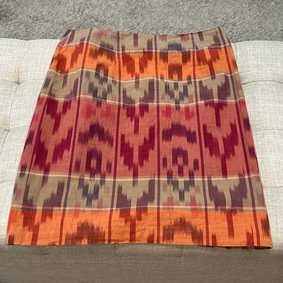 Ralph Lauren Women’s Geo Motif Cotton Linen Wrap Skirt Red Size 8 - NWT - Picture 8 of 14